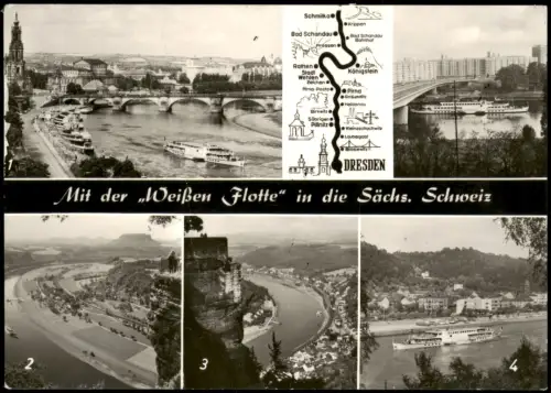 Dresden Terrassenufer Basteiblick,   Festung Königstein Bad Schandau 1975