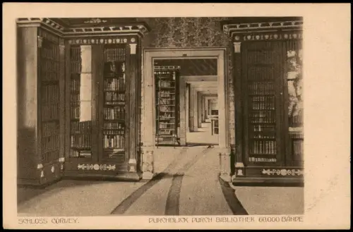 Ansichtskarte Höxter (Weser) Schloß Kloster Corvey Bibliothek 1928