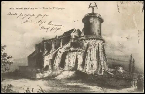 Montmartre (18. Arrondissement)-Paris La Tour du Télégraphe 1912