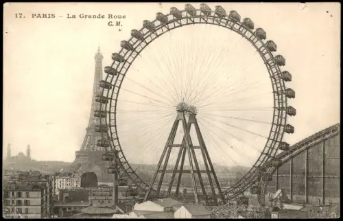 CPA Paris La Grande Roue Eiffelturm Tour Eiffel Riesenrad 1913