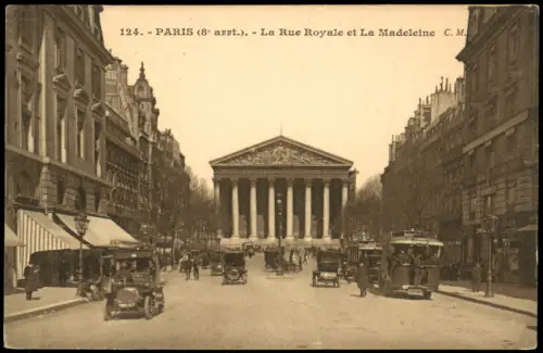 CPA Paris La Rue Royale et La Madeleine 1913