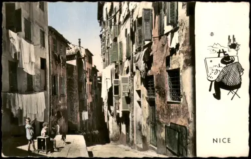 CPA Nizza Nice Un coin de la vieille Ville. Colorfotokarte 1958