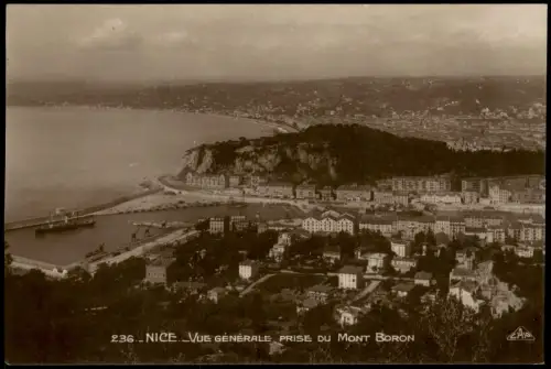 CPA Nizza Nice Vue generale prise du Mont Bordon 1928