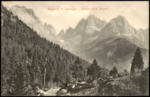 Madonna di Campiglio Sankt Maria  Pein Strasse nach Pinzolo Berg Panorama 1901