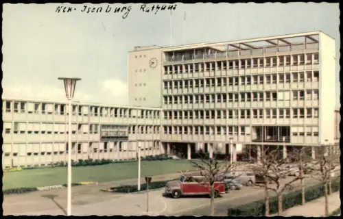 Ansichtskarte Neu-Isenburg Partie am Rathaus 1968