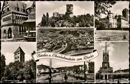Lahnstein Mehrbildkarte mit Nieder- u. Oberlahnstein am Rhein 1967