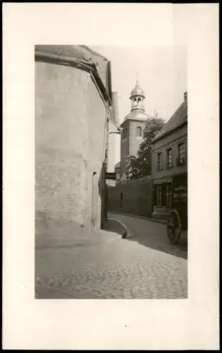 Ansichtskarte Düren Straßenpartie zur Kirche 1929