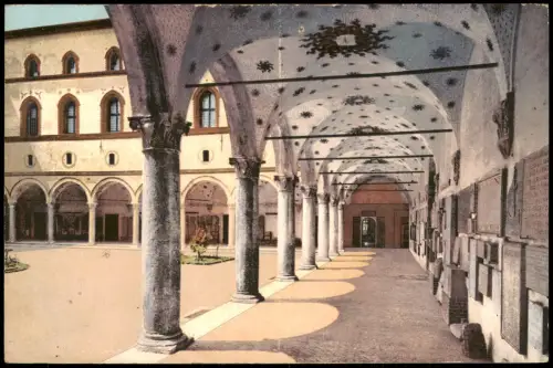 Cartolina Mailand Milano Castello Sforzesco. Cortile della Rocchetta 1909