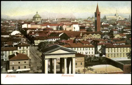 Cartolina Mailand Milano Blick über die Stadt - Totale 1909
