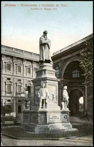 Mailand Milano Monumento a Leonardo da VinciScultore P. Magni 1872 1912