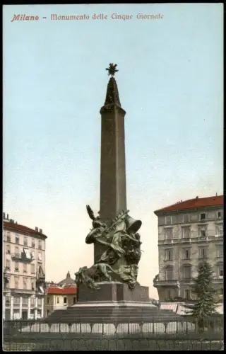 Cartolina Mailand Milano Monumento delle Cinque Giornate 1912