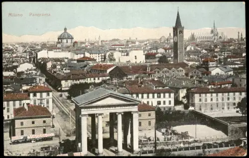 Cartolina Mailand Milano Panorama und Straßenblick 1911