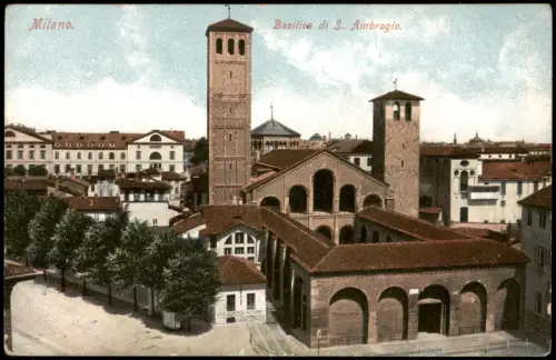 Cartolina Mailand Milano Basilica di S. Ambrogio. 1912