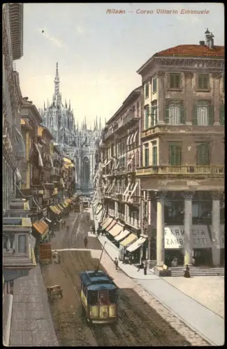 Cartolina Mailand Milano Corso Vittorio Emanuele 1912