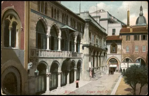 Cartolina Mailand Milano Loggia degli Osti 1918