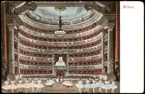 Cartolina Mailand Milano Interno Teatro delle Scala. Ballett 1908