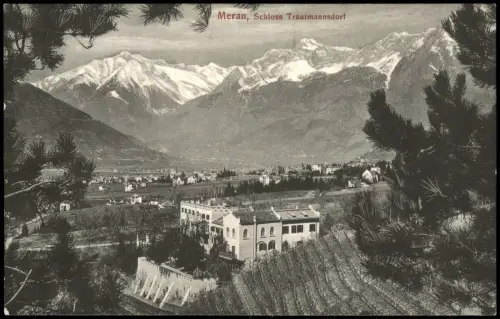 Cartolina Meran Merano Schloss Trautmannsdorf 1912