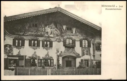 Ansichtskarte Mittenwald Isar Hornsteiner Haus 1915