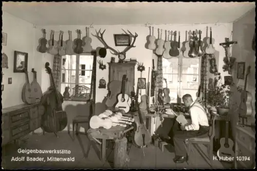 Ansichtskarte Mittenwald GeigenbauwerkstätteAdolf Baade - Fotokarte 1961