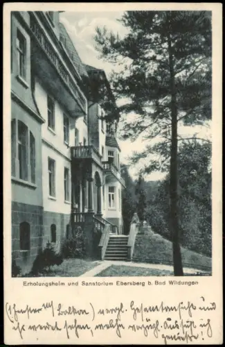 Ansichtskarte Bad Zwesten-Bad Wildungen Erholungsheim und Sanatorium 1926