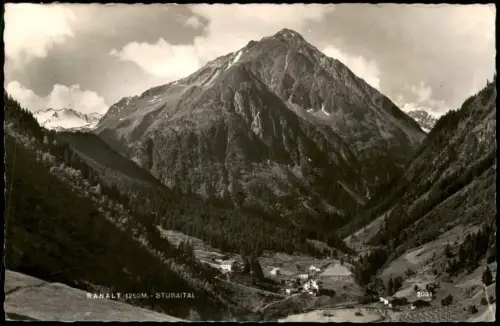Ansichtskarte Ranalt-Neustift im Stubaital Blick auf Alpen und Ort 1957