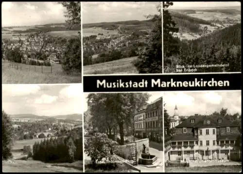 Ansichtskarte Markneukirchen DDR Mehrbild-AK mit 6 Foto-Ansichten 1975