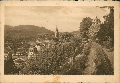 Ansichtskarte Baden-Baden Schloss Terrasse 1929
