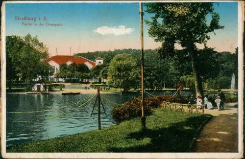 CPA Straßburg Strasbourg Elsaß Partie in der Orangerie 1918  gel. Feldpost