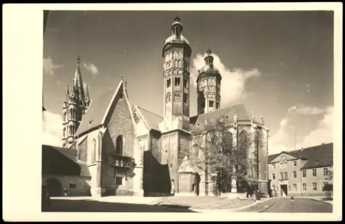 Ansichtskarte Naumburg (Saale) Straßenszene am Dom - Fotokarte 1961