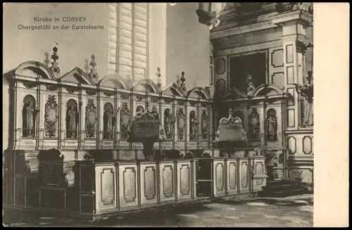 Höxter (Weser) Kirche in CORVEY Chorgestühl an der Epistelseite 1913