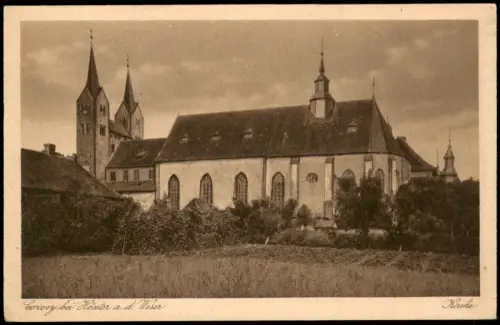 Ansichtskarte Höxter (Weser) Kirche zu Corvey Seitenansicht 1928
