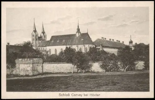 Ansichtskarte Höxter (Weser) Schloß Kloster Corvey Mauer 1928