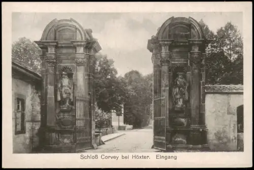 Ansichtskarte Höxter (Weser) Schloß Corvey Eingang Statuen 1926