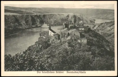 Ansichtskarte Bornhofen-Kamp-Bornhofen Die feindlichen Brüder 1928