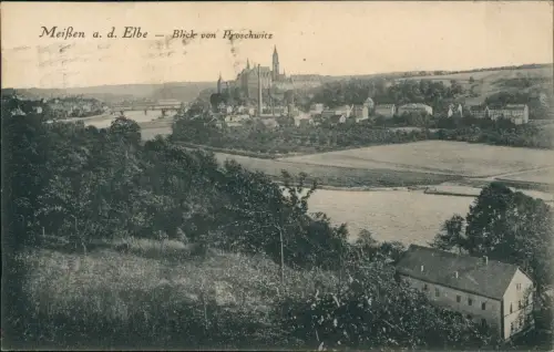 Ansichtskarte Meißen Blick vom Proschwitz 1928