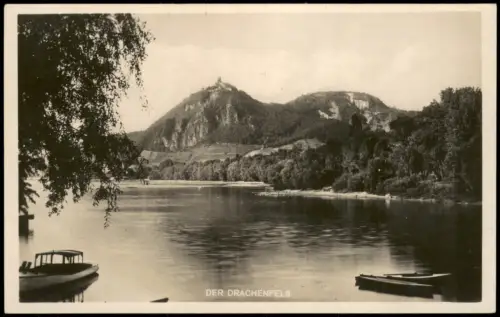 Ansichtskarte Königswinter Boote am Rheinufer Drachenfels 1938