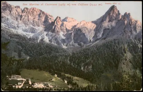 Sankt Martin am Sismunthbach San Martino di Castrozza Stadt mit Bergkette 1907