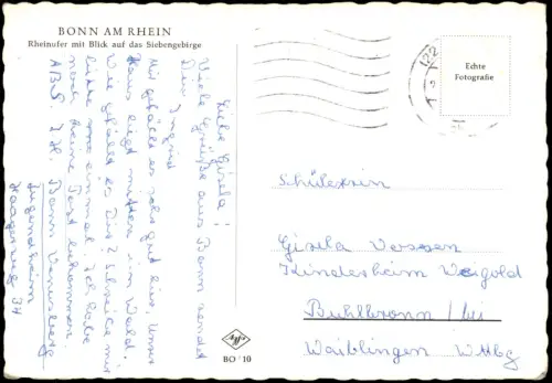 Ansichtskarte Bonn Rheinufer Rheindampfer Elberfeld 1963