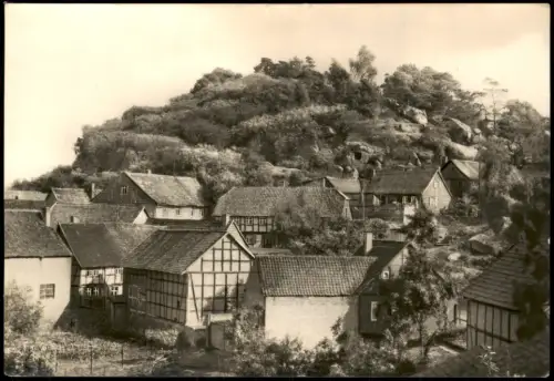 Ansichtskarte Langenstein-Halberstadt Bick zur Altenburg Fachwerkhäuser 1969