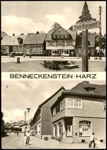 Ansichtskarte Benneckenstein 2 Bild Am Roten Platz Blick zur Oberstadt 1980