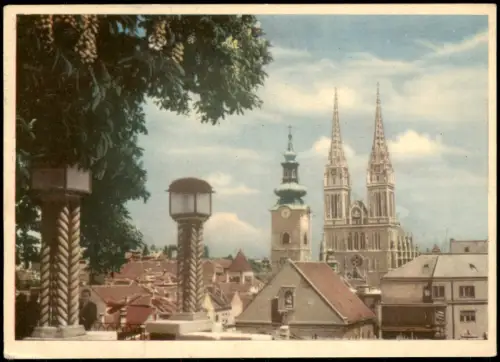 Postcard Zagreb Pogled sa Štrosmajerovog šetališta 1956