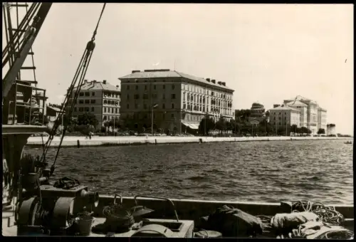 Postcard Zadar (auch Zara) Blick vom Schiff auf den Hafen 1959