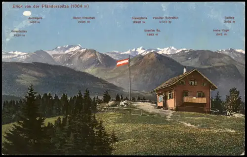 Ansichtskarte Bregenz Blick von der Pfänderspitze - Hütte 1912