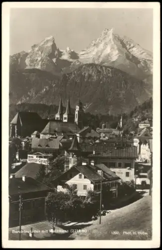 Ansichtskarte Berchtesgaden Stadt Straßenpartie Nonntal Garage 1938
