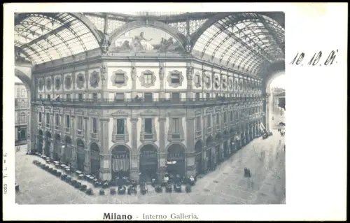 Cartolina Mailand Milano Interno Galleria. 1901