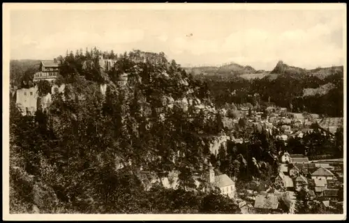 Ansichtskarte Oybin Berg Oybin, Dorf und Scharfenstein 1934