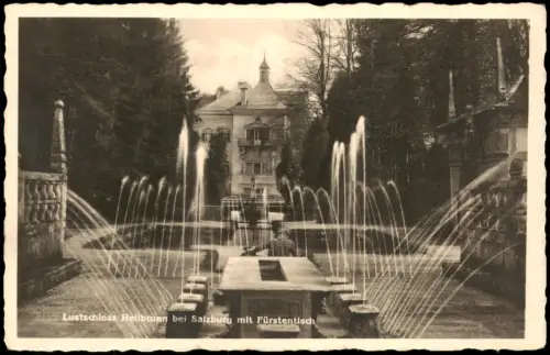 Ansichtskarte Morzg-Salzburg Lustschloss mit Fürstentisch 1938