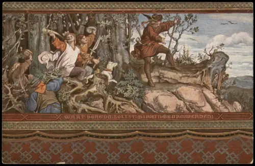 Ansichtskarte Eisenach Wartburg, Landgrafenzimmer Wandgemälde 1912