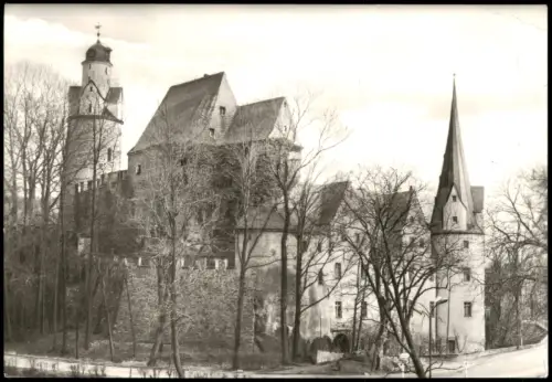 Ansichtskarte Hartenstein (Sachsen) Partie am Schloss Hartenstein 1987
