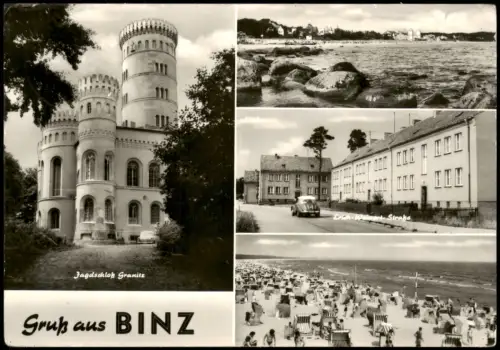 Ansichtskarte Binz (Rügen) Jagdschloß Erich Weinert Straße Mehrbild 1975